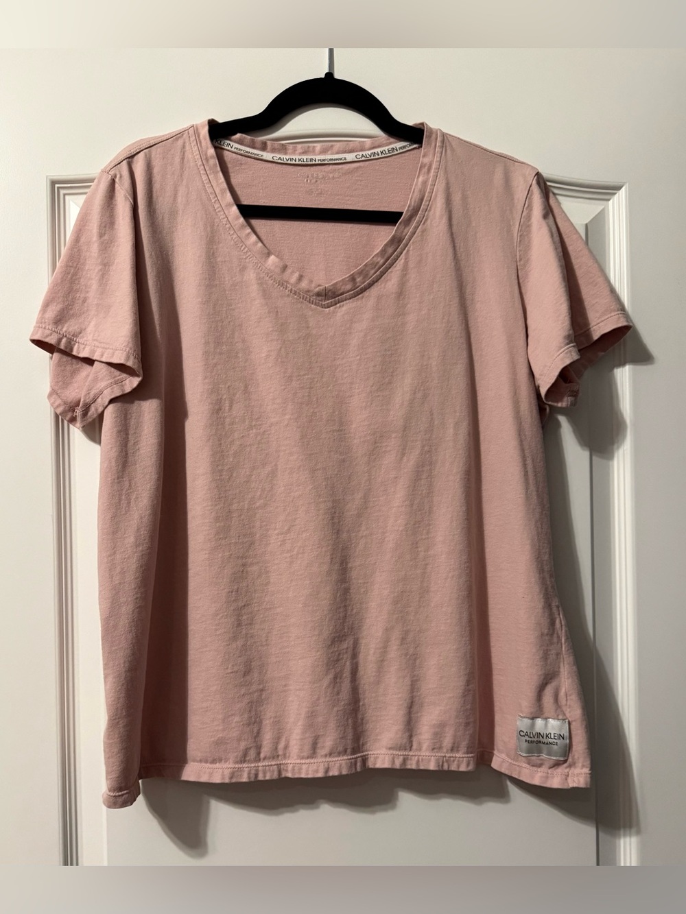 Calvin Klein Performance Blush Pink Short-Sleeve V-Neck Tee